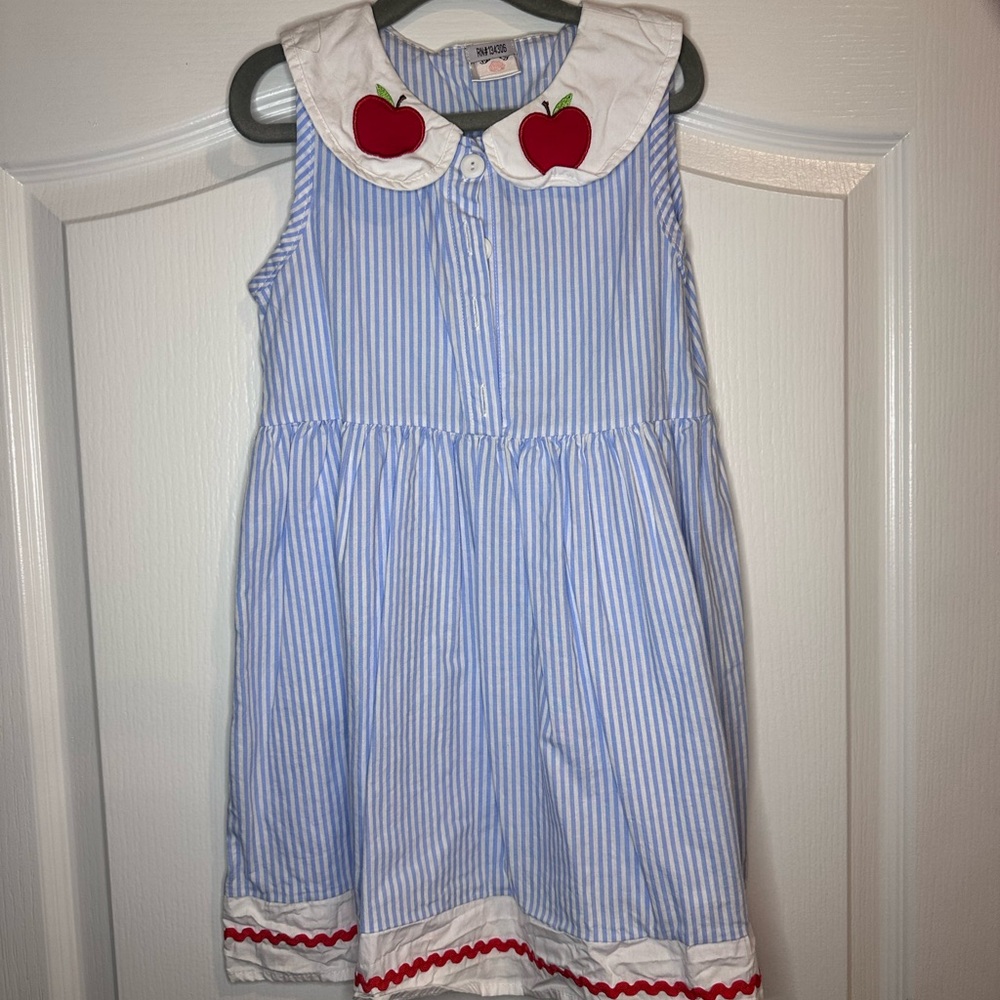 Girls first day of school dress - peter pan collar (size 6)